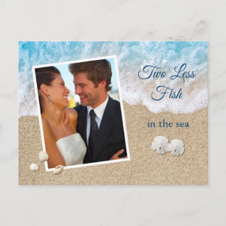 Postal Blue Two less Fish in the Sea Photo Save the Date