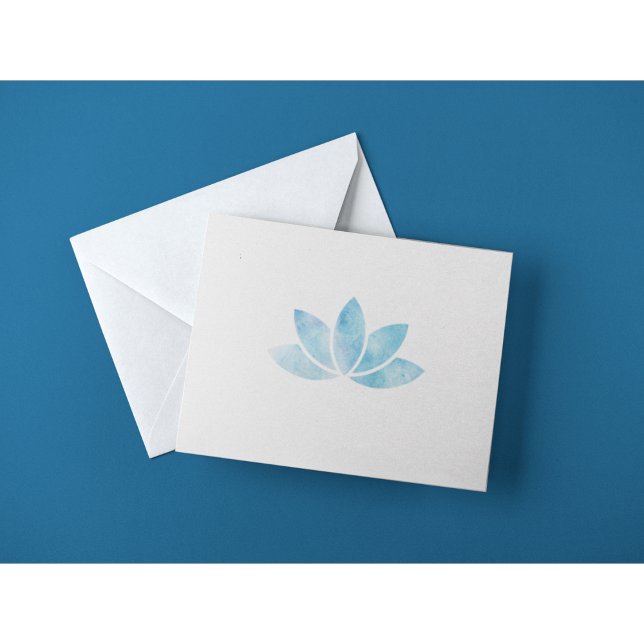 Postal Blue Watercolor Lotus Flower Post Card (Subido por el creador)