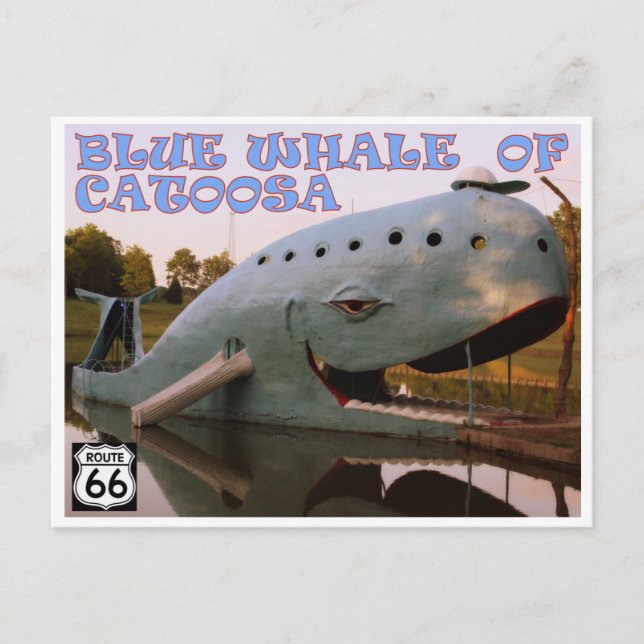 Postal Blue Whale of Catoosa Route 66 Postcard (Anverso)