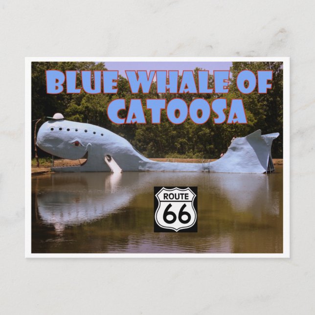 Postal Blue Whale of Catoosa Route 66 Postcard (Anverso)