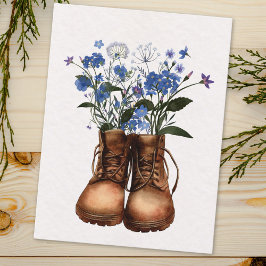 Postal Blue Wildflower Senderismo Boots al aire libre