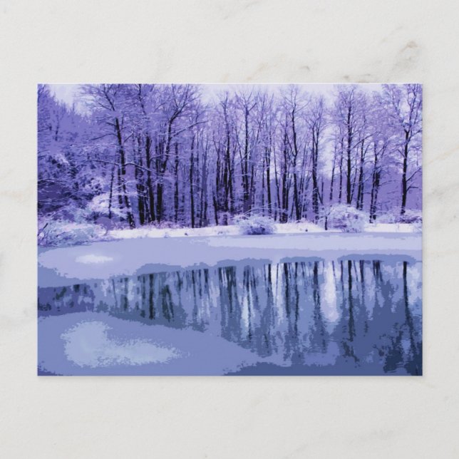Postal Blue Winter Pond (Anverso)