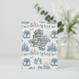 Postal Blue Winter Toile Chinoiserie