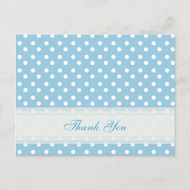 Postal Blue with White Polka Dot Gracias Cartas (Anverso)