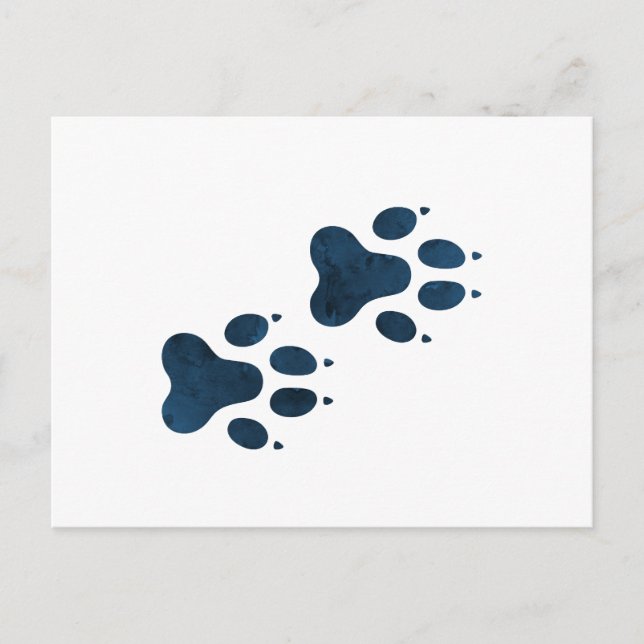 Postal Blue Wolf Pawprints (Anverso)