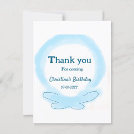 Postal Blue wreath floral acuarela gracias por venir