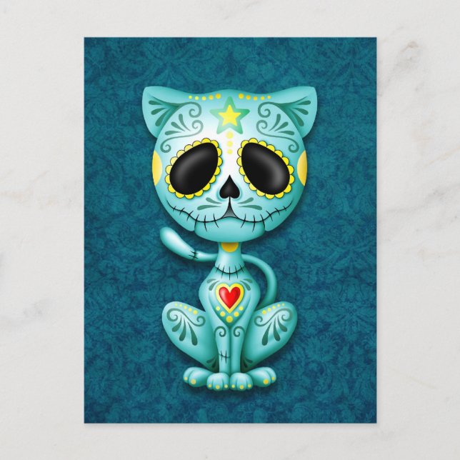 Postal Blue Zombie Sugar Kitten (Anverso)