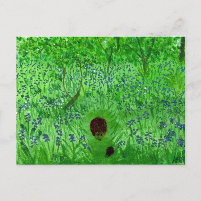 Postal Bluebell Wood Hedgehogs (Anverso)