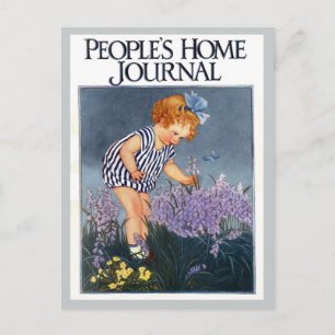 POSTAL "BLUEBELLS 'N BUTTERFLIES" VINTAGE SUMMER GARDEN