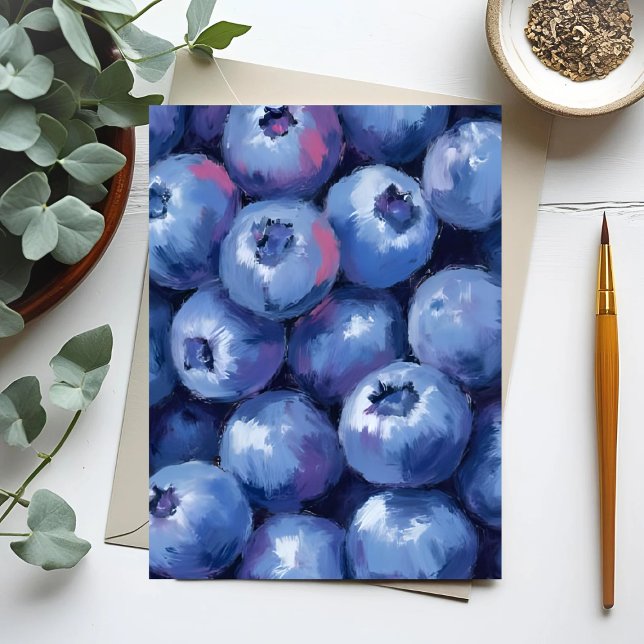 Postal Blueberries | Fruit Watercolor Painted (Subido por el creador)