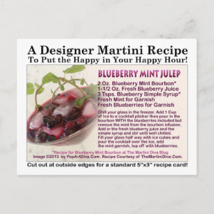 POSTAL BLUEBERRY MINT JULEP COCKTAIL RECIPE POSTCARTA