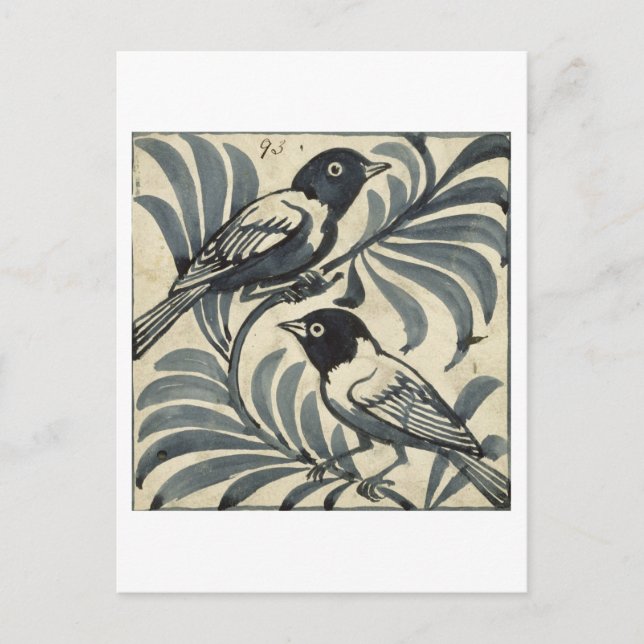 Postal Bluebirds (w/c en el papel) (Anverso)