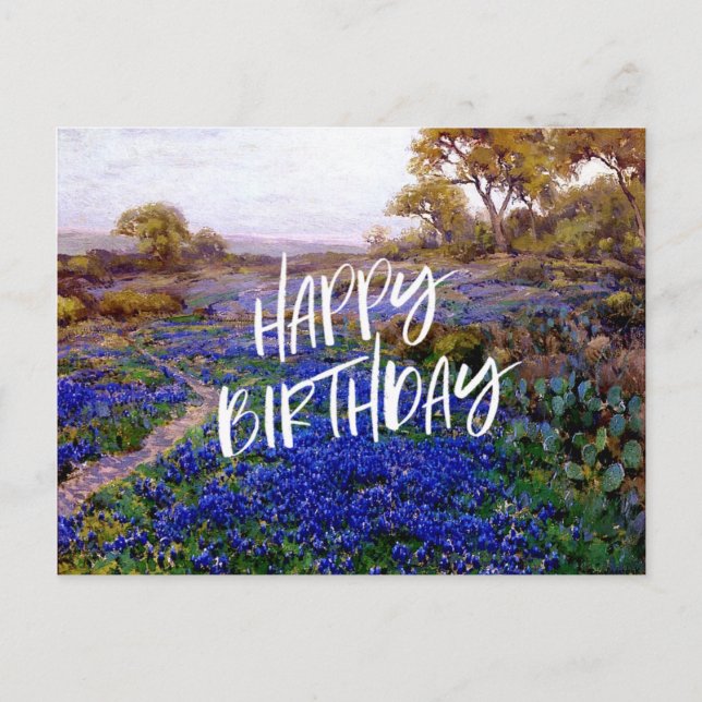 Postal Bluebonnets en Twilight, al norte de San Antonio (Anverso)