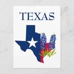 Postal Bluebonnets Texas State Flowe Lupine Watercolor