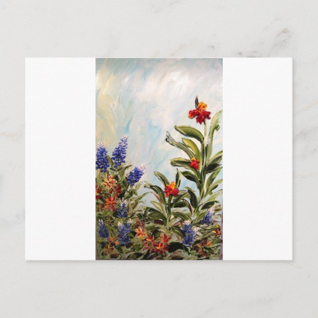 Postal Bluebonnets y Canna Lilies (Anverso)