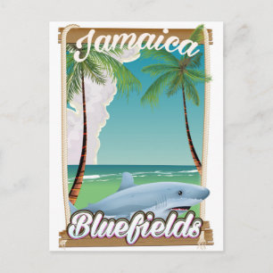 Postal Bluefields, poster de vacaciones en la playa de Ja