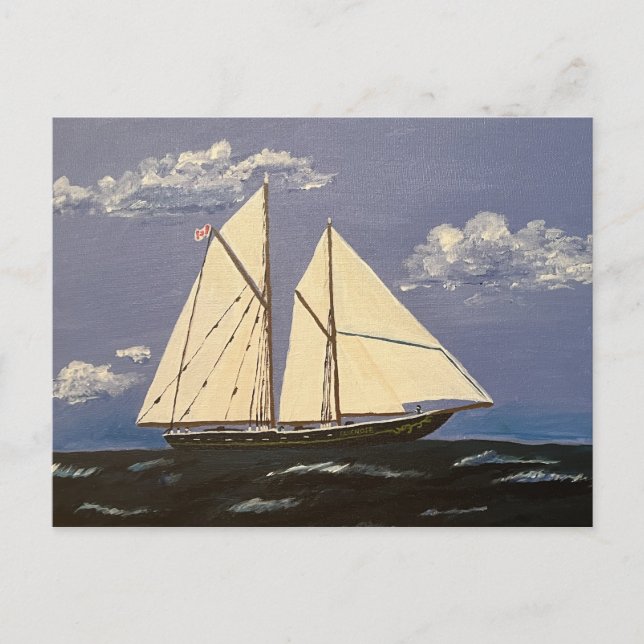 Postal Bluenose, un barco de carreras (Anverso)