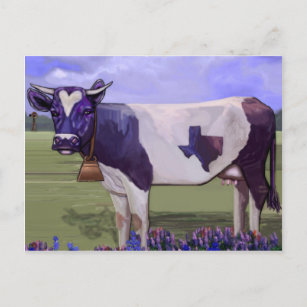 Postal Blues de vaca lechera