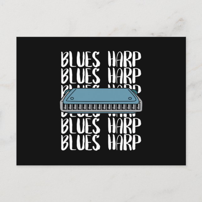 Postal Blues Harp Harmonica Music Sound Instruft (Anverso)