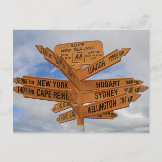 Postal Bluff, Nueva Zelanda (Anverso)