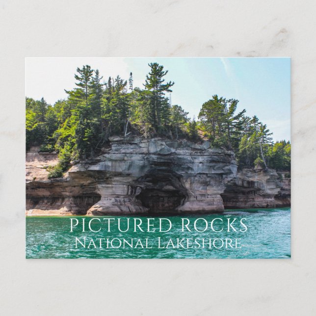Postal Bluffs and Caves, Lake Superior, Pictured Rocks MI (Anverso)
