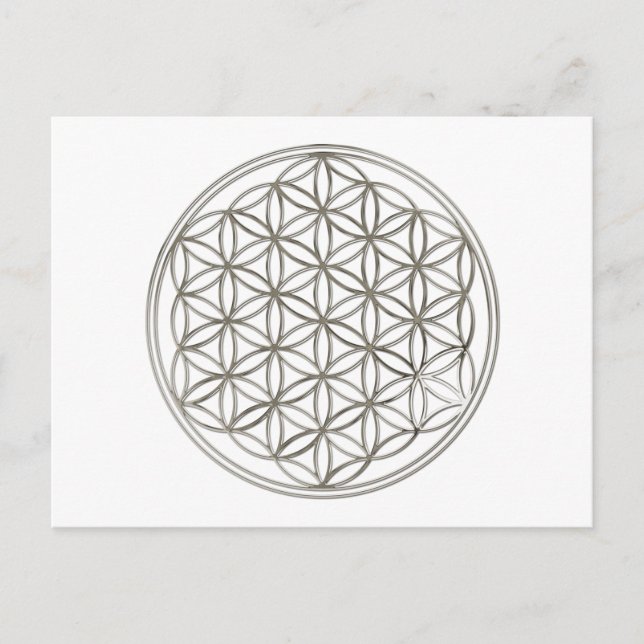 Postal Blume des Lebens / Flor de vida | plata grande (Anverso)
