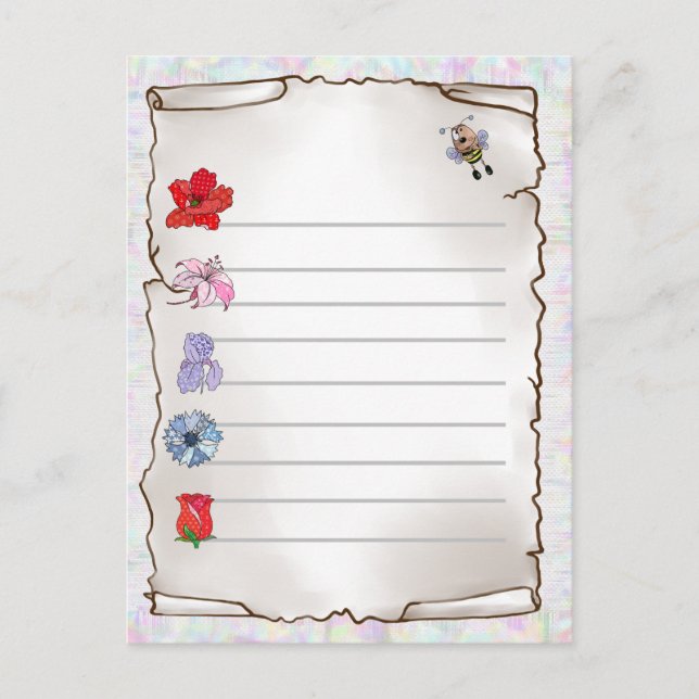Postal Blumenmerkblatt  postkarte (Anverso)