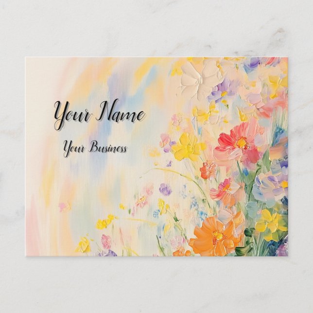 Postal Blumenmotiv in Ölfarben (Anverso)