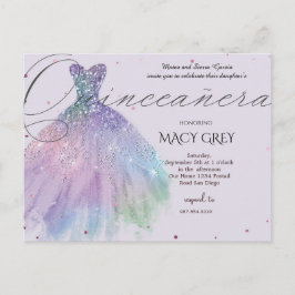 Postal Blush Floral Quinceañera 15th Birthday