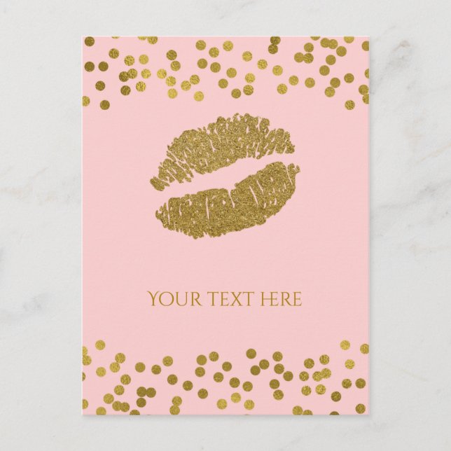 Postal Blushing puntos de confetti de Relieve metalizado  (Anverso)