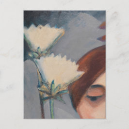 Postal Bluten aund Weiblicher Kopf por Maetzel-Johannsen