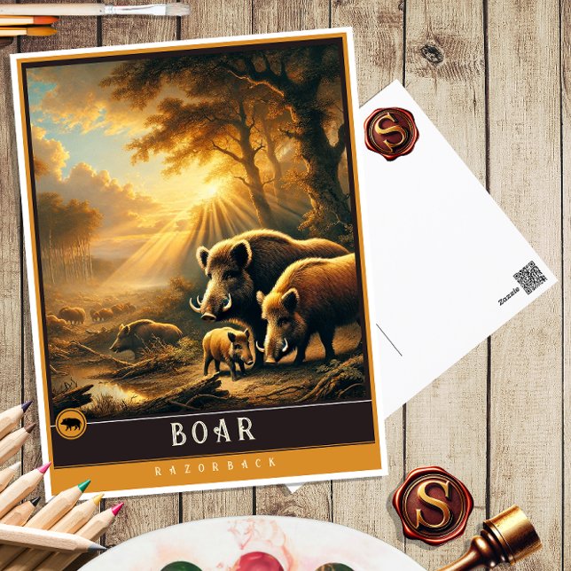 Postal Boar | Postcarta de animales de cosecha de cosecha (Subido por el creador)