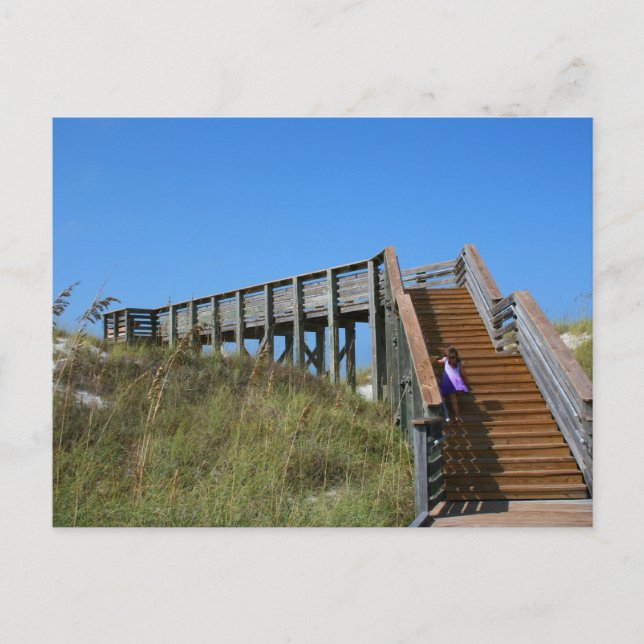 Postal Boardwalk, Florida, foto de la playa de Cape San B (Anverso)