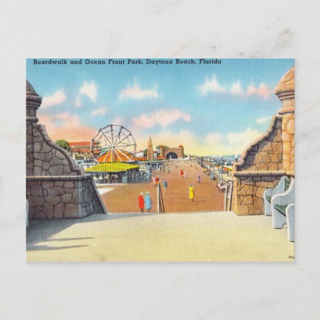 Postal Boardwalk Ocean Front Park, Daytona Beach, Florida (Anverso)