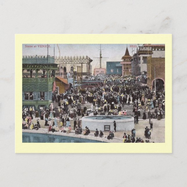 Postal Boardwalk, Venecia, California 1910 Vintage (Anverso)