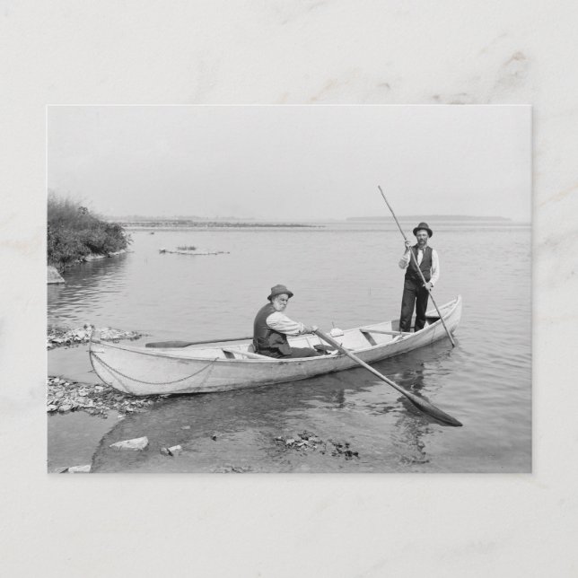 Postal Boatmen del río San Lorenzo, 1890 (Anverso)