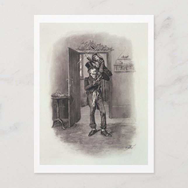 Postal Bob Cratchit y Tiny Tim, de 'Charles Dickens: (Anverso)