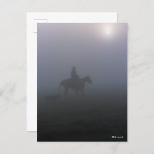 Postal Bob Langrish   Vaquero En Niebla Con Perro