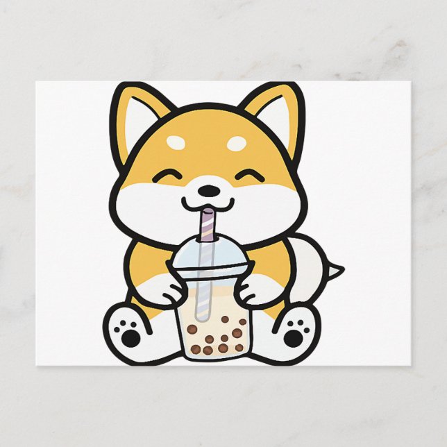 Postal Boba Corgi, Corgi Boba, Boba Shiba, Shiba, Corgi, (Anverso)
