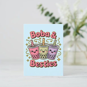 Postal BOBA & Mejores Amigas Vibes – Perfecto para Amante