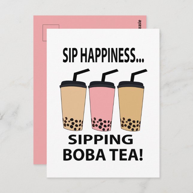 Postal Boba Tea Bubble Tea Boba Tea (Anverso / Reverso)
