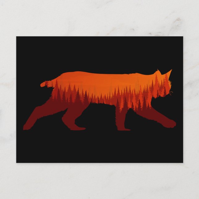 Postal Bobcat Lynx Forest Tree Landscape WilderSun (Anverso)