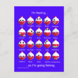 Postal Bobinas de pesca, divertidos estados de ánimo de p