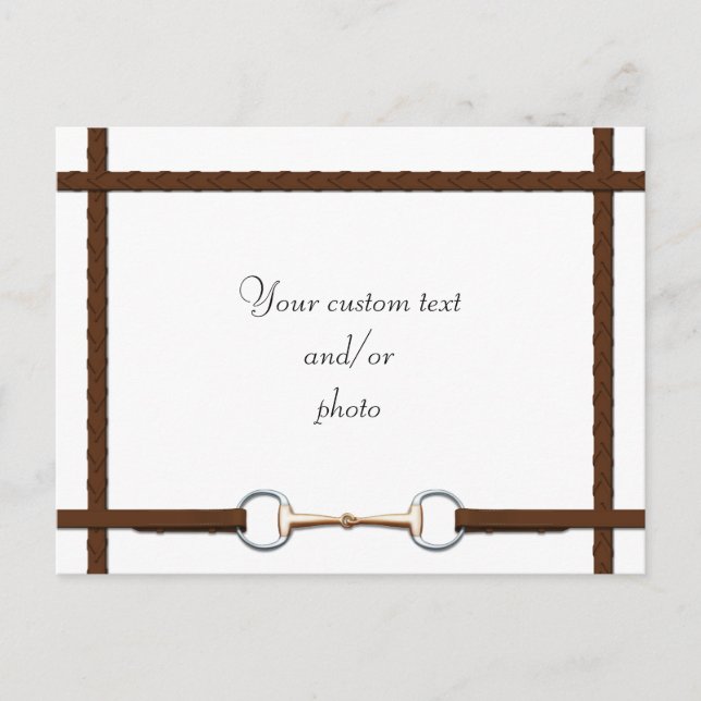 Postal Bocado Snaffle y riendas de cuero trenzado Foto de (Anverso)