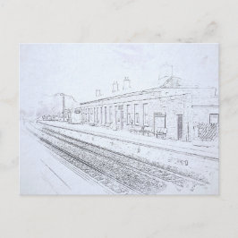 Postal Boceto de la Estación de Ferrocarril de Todmorden,