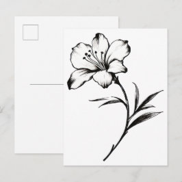 Postal Boceto de una flor