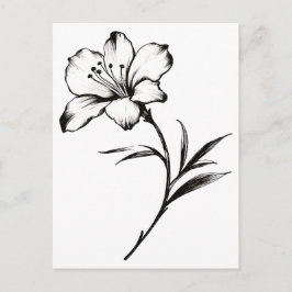 Postal Boceto de una flor