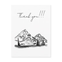 boceto en blanco y negro de montañas