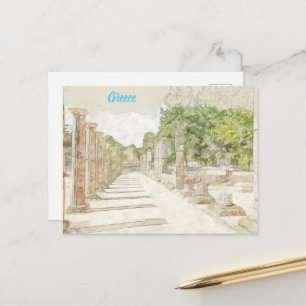 Postal Boceto griego antiguo de Olimpia