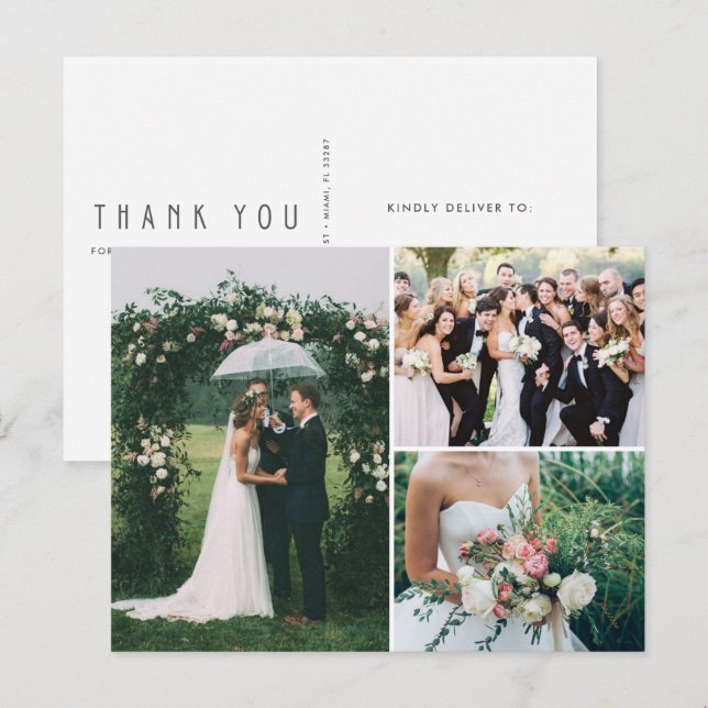 Postal Boda 3 Collage de fotos Gracias